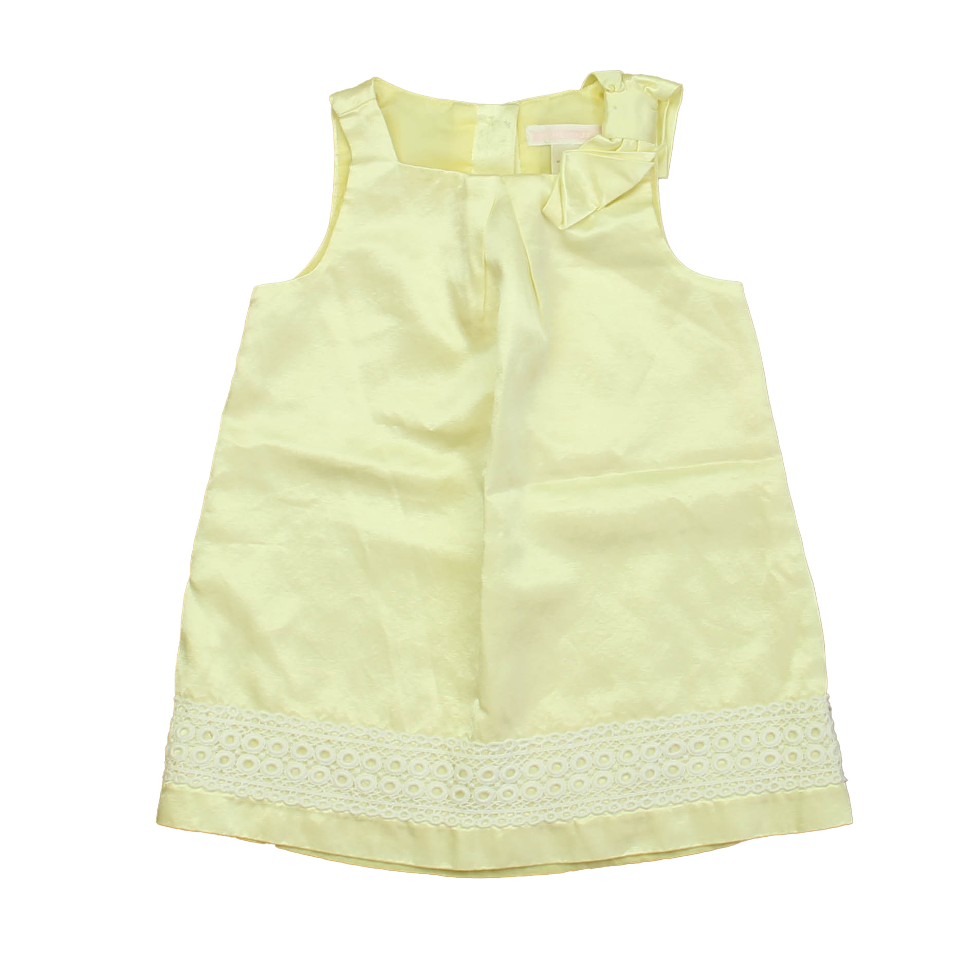 Janie And Jack Girls Yellow | White Dress Size: 12-18 Months
